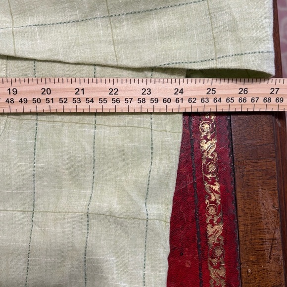 Geoffrey Beene Mens Large Linen Button Up Green Checkered Long Sleeve NWOT - Picture 5 of 9